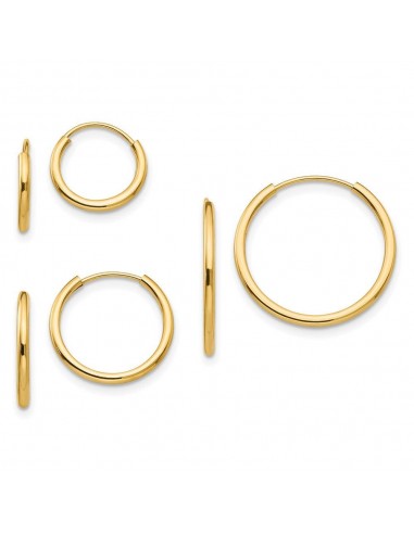 Madi K Kid's 14k  Polished Endless Hoop 3 Pair Earring Set Amélioration de cerveau avec