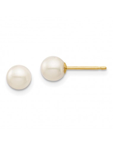 Madi K Kid's 14K  5-6mm White Round Freshwater Cultured Pearl Stud Post Earrings de la marque