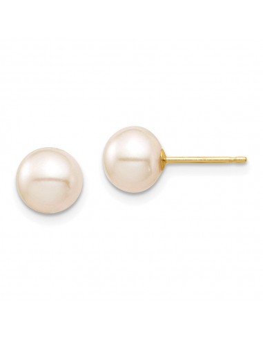 Madi K Kid's 14K  7-8mm White Round Freshwater Cultured Pearl Stud Post Earrings l'évolution des habitudes 