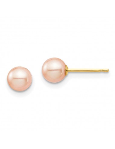 Madi K Kid's 14K  5-6mm Pink Round FW Cultured Pearl Stud Post Earrings Comparez et commandez 