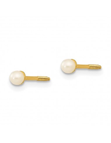 Madi K Kid's 14k  2-3mm Button Freshwater Cultured Pearl Screwback Post Earrings destockage