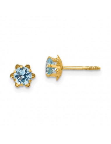 Madi K Kid's 14k  4mm Synthetic (Mar) Screwback Earrings Amélioration de cerveau avec