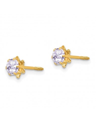 Madi K Kid's 14k  4mm Synthetic (Jun) Screwback Earrings est présent 