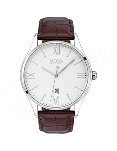 Hugo Boss Men's Quartz Watch - Governor White Dial Brown Leather Strap | 1513555 Comparez plus de prix