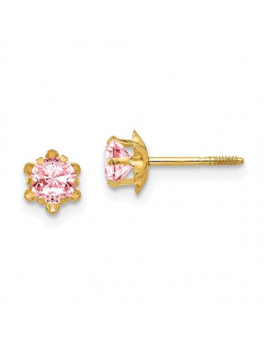 Madi K Kid's 14k  4mm Synthetic (Oct) Screwback Earrings en ligne des produits 