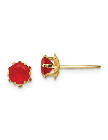 Madi K Kid's 14k  5mm Synthetic Ruby (Jul) Earrings de France