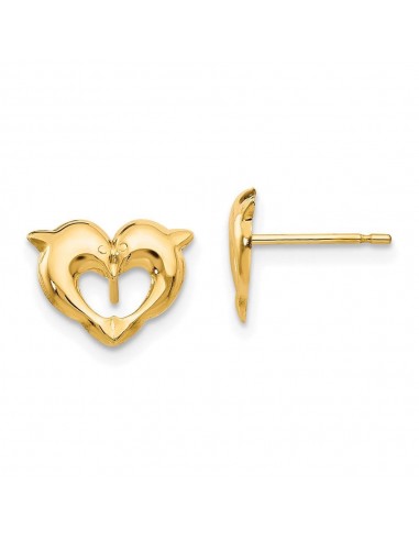 Madi K Kid's 14k  Heart Dolphins Post Earrings la chaussure