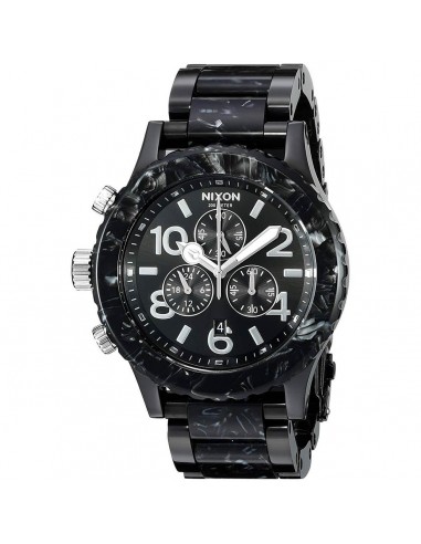 Nixon Men's Lefty Watch - 42-20 Chrono Black Dial Two Tone Bracelet | A0372185 basket pas cher