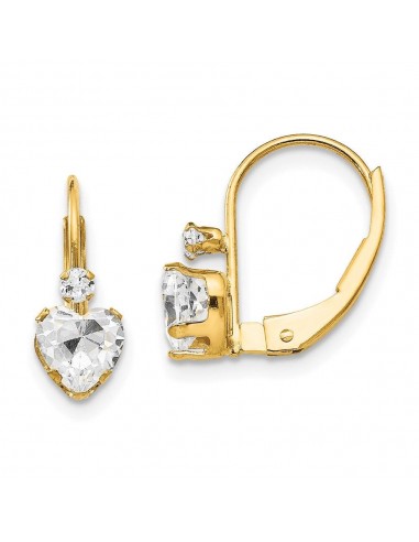 Madi K Kid's 14k  CZ Heart Leverback Earrings acheter en ligne