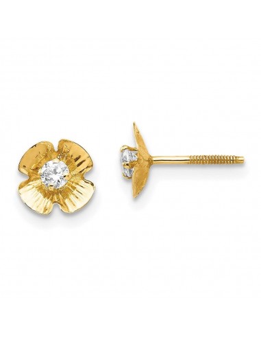 Madi K Kid's 14k  Flower 2.5mm CZ Post Earrings Venez découvrir notre 