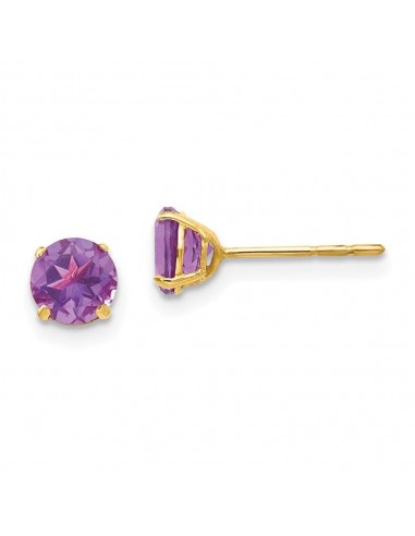 Madi K Kid's 14k  Round Amethyst 5mm Post Earrings Comparez et commandez 