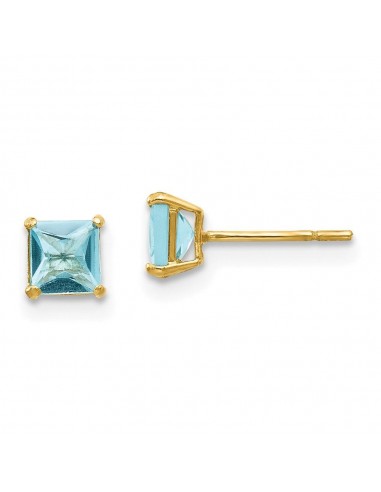 Madi K Kid's 14k  Blue Topaz 4mm Square Post Earrings de France