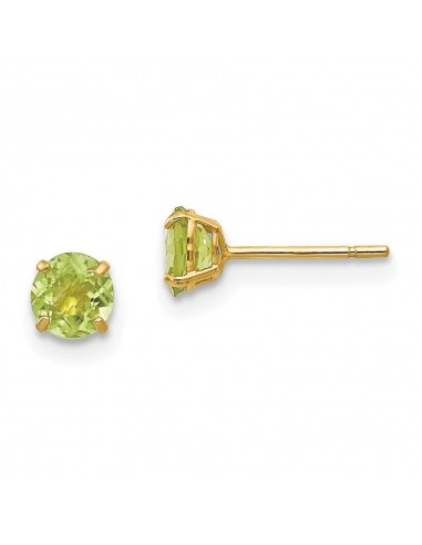 Madi K Kid's 14k  Round Peridot 4mm Post Earrings Amélioration de cerveau avec