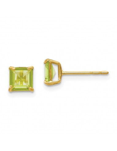 Madi K Kid's 14k  Peridot 5mm Square Post Earrings meilleur choix