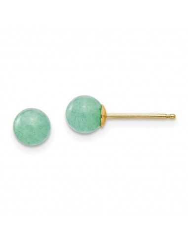 Madi K Kid's 14k  5mm Green Natural Stone Post Earrings à prix réduit toute l'année