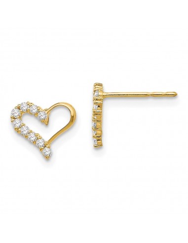 Madi K Kid's 14k  CZ Heart Post Earrings Venez acheter