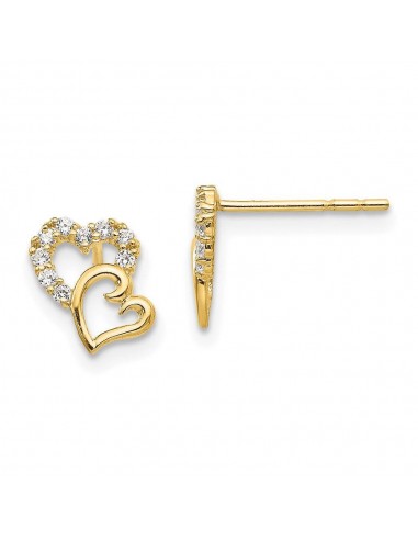 Madi K Kid's 14k  CZ Double Heart Post Earrings l'achat 