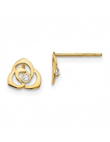 Madi K Kid's 14k  CZ Flower Baby Post Earrings est présent 