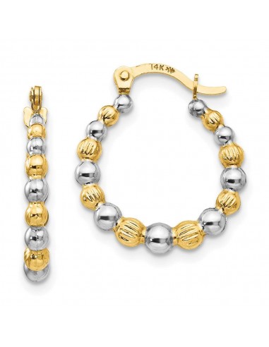 Madi K Kid's 14K  w/Rhodium Beaded Hoop Earrings 50% de réduction en Octobre 2024