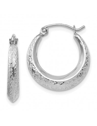 Madi K Kid's 14K White Gold  Textured Hollow Hoop Earrings Véritable concentré