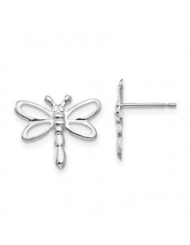 Madi K Kid's 14k White Gold  Polished Dragonfly Earrings Fin de série