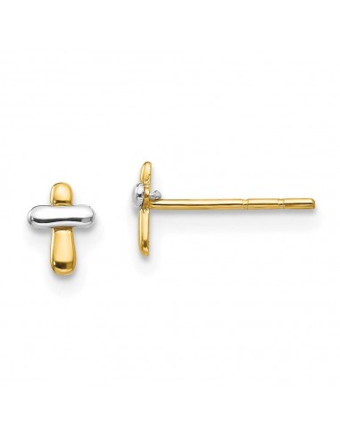 Madi K Kid's 14K Two-tone  Polished Cross Post Earrings sur le site 