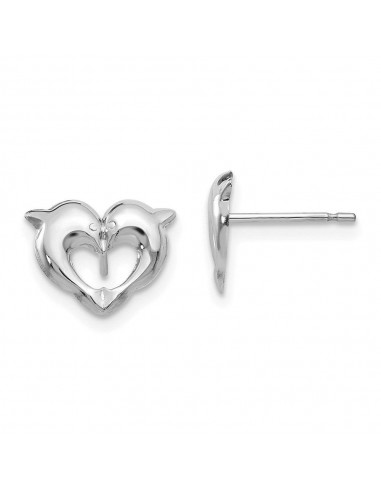 Madi K Kid's 14k White Gold  Screwback Dolphins Post Earrings le concept de la Pate a emporter 