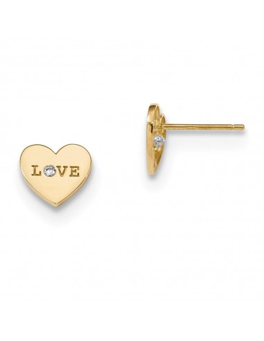 Madi K Kid's 14k  Polished Love CZ Heart Post Earrings les ctes