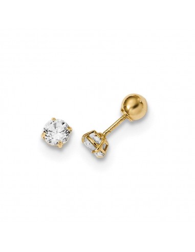 Madi K Kid's 14k  Polished Reversible Ball and CZ Earrings Venez acheter