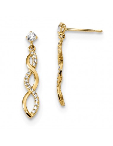 Madi K Kid's 14k  CZ Twisted Dangle Post Earrings Pour