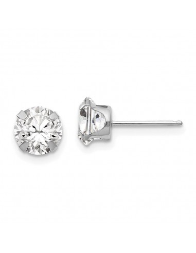 Madi K Kid's 14k White Gold  6.5mm CZ Post Earrings Paris Déstockage Promo