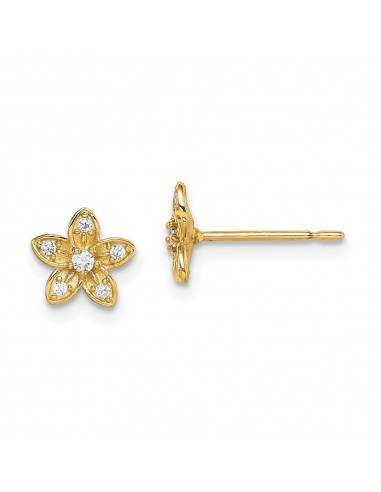 Madi K Kid's 14k  CZ Flower Post Earrings français