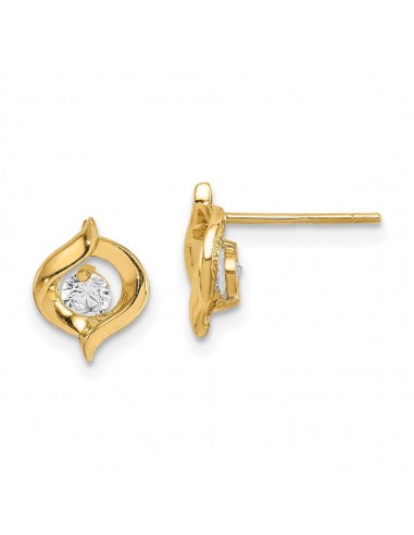 Madi K Kid's 14k  CZ Twist Post Earrings la chaussure