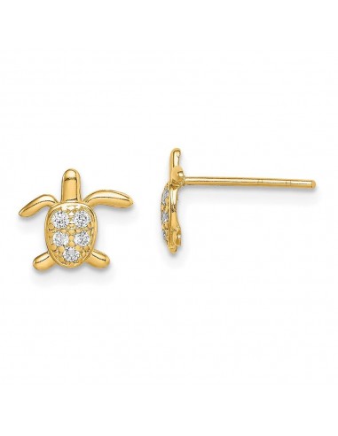 Madi K Kid's 14k  CZ Turtle Post Earrings 50-70% off 