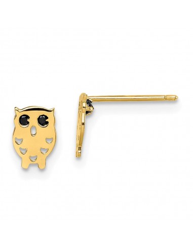 Madi K Kid's 14k  Black CZ Owl Post Earrings pas cher chine