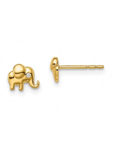 Madi K Kid's 14k  CZ Accent Elephant Post Earrings Economisez 