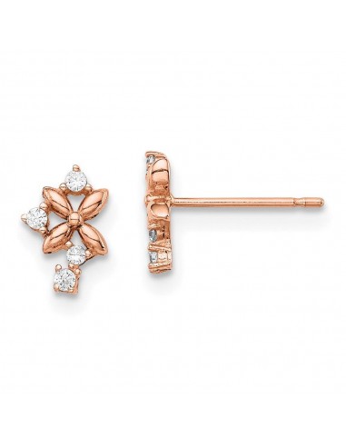 Madi K Kid's 14k  Rose Gold CZ Post Earrings Fin de série