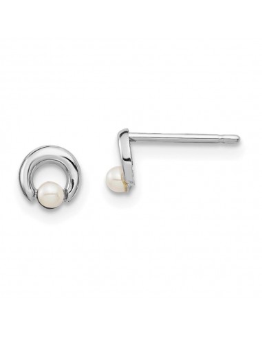 Madi K Kid's 14k White Gold  Button Freshwater Cultured Pearl Circle Post Earrings Jusqu'à 80% De Réduction