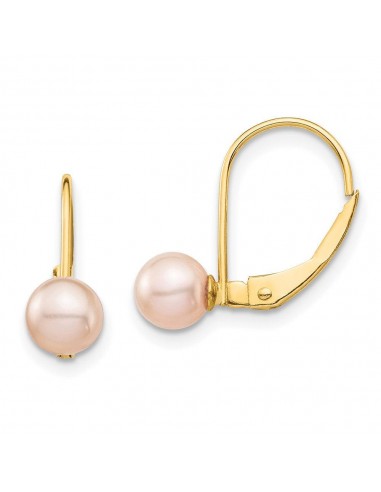 Madi K Kid's 14K  5-6mm Pink Round FW Cultured Pearl Leverback Earrings Comparez plus de prix