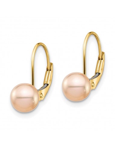 Madi K Kid's 14K  6-7mm Pink Round FW Cultured Pearl Leverback Earrings 2024