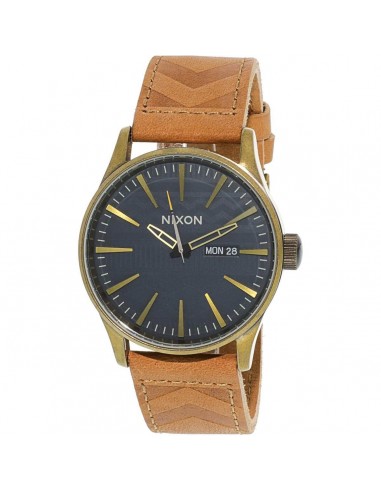 Nixon Men's Quartz Watch - Sentry Leather Navy Blue Dial Brown Strap | A1052731 ou a consommer sur place