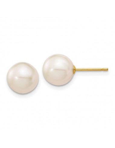 14k 8-9mm White Round Freshwater Cultured Pearl Stud Post Earrings Comment ça marche