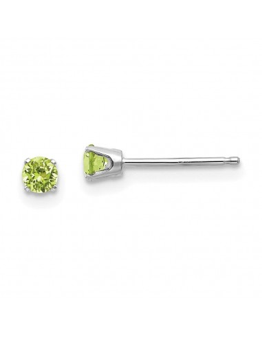 14k White Gold 3mm Peridot Stud Earrings meilleur choix