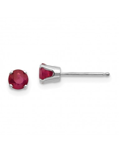 14k White Gold 4mm Ruby Stud Earrings Profitez des Offres !