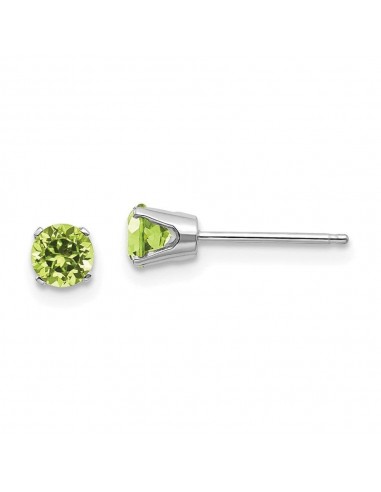 14k White Gold 4mm Peridot Stud Earrings Fin de série