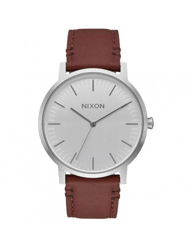 Nixon Men's Quartz Watch - Porter Leather Silver Tone Dial Brown Strap | A10581113 plus qu'un jeu 