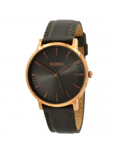 Nixon Men's Quartz Watch - Porter Leather Gunmetal Dial Brown Strap | A10582441 Les magasins à Paris et en Île-de-France