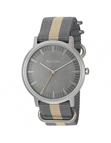 Nixon Men's Quartz Watch - Porter Nylon Grey Dial Grey & Beige Strap | A10592440 50-70% off 