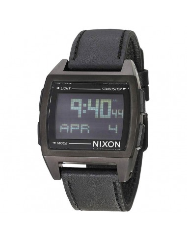 Nixon Men's Quartz Watch - Base Leather Digital Dial Black Strap | A1181001 la livraison gratuite