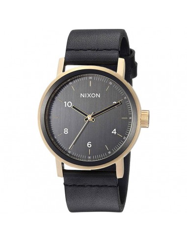 Nixon Men's Quartz Watch - Stark Leather Black Dial Leather Strap | A11941031 les ligaments